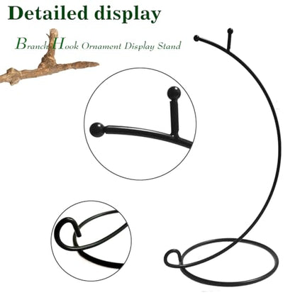 Ornament Display Stand ,6 PCS 9'' inch Air Plants Holder, Planter Terrariums Hanger, Black Iron Wire Hanging Hook for Glass Crystal Witch Ball,Easter Christmas Decoration,Wedding Party Office Home Decor