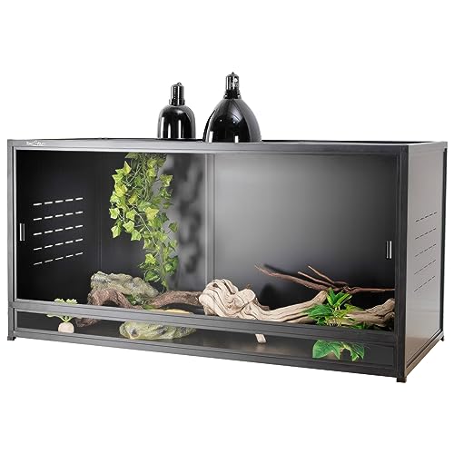 Reptile Terrarium 120 Gallon Large, PVC Enclosure Breeding Tank for Bearded Dragon Gecko Lizard Snake, Wide Breeding Lounge Vivarium Area with Ventilation, Suit for Juvenile to Adult Reptiles - size: 48"x24"x24" (120 Gallons)