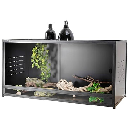 Reptile Terrarium 120 Gallon Large, PVC Enclosure Breeding Tank for Bearded Dragon Gecko Lizard Snake, Wide Breeding Lounge Vivarium Area with Ventilation, Suit for Juvenile to Adult Reptiles - size: 48"x24"x24" (120 Gallons)