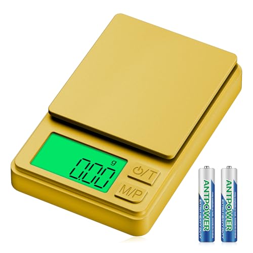 1000g Gram Scale, Diyife 0.01g Precision Pocket Scale with Backlit LCD | 7 Units, Protective Cover, Tare Function, Digital Jewelry Scale for Gold, Gem, Battery Included, Gold - color: Gold