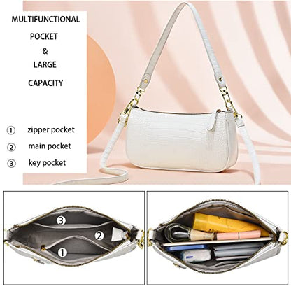 Small Tote Shoulder Bags Purses for Women Retro Classic Crossbody Bags Cute Clutch Purse and Handbag - color: 0-1-white