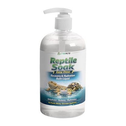 CTWPets Reptile Electrolyte Soak, Bearded Dragon Bath with Vitamins, 8 oz | Vitamin and electrolyte bath concentrate for leopard geckos, tortoises and snakes; 8 oz makes 100+ reptile soaks - size: 8 Fl Oz (Pack of 1)