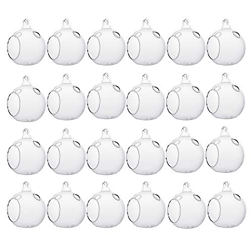 Set of 24 Wedding Hanging Glass Orbs, Glass Tea Light Terrarium, Globe Terrarium, Tea Light Holders, Wedding Decor Indoor Outdoor - size: 24