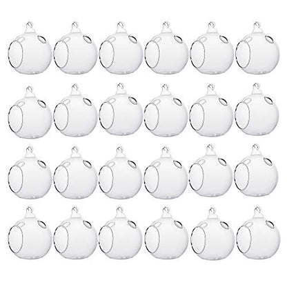Set of 24 Wedding Hanging Glass Orbs, Glass Tea Light Terrarium, Globe Terrarium, Tea Light Holders, Wedding Decor Indoor Outdoor - size: 24