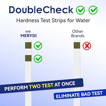 Water Hardness Test Kit,150 Strips-Double Color Pads with Sample Tube | Hard Water Test Kit for Home,Drinking Water Tap Water Well Pool Spa Water Softener Quick Accurate Water Quality Testing Kit