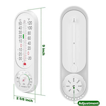 Outdoor/Indoor Thermometer Hygrometer Humidity Meter Thermometers Temperature Humidity Gauge Meter with Celsius/Fahrenheit (℃/℉) for Patio Field Cellar Garden Greenhouse Closet by DWEPTU
