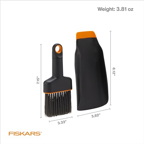 Fiskars Planting Soil Scoop & Brush Set, Dual-Sided Tool for Indoor Potting - style: Soil Scoop & Brush Set