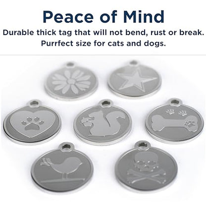 GoTags Playful, Custom Engraved Pet ID Tags, Solid Stainless Steel, Personalized Dog and Cat Pet ID with up to 4 Lines of Text, Cute, Durable and Long-Lasting - style: Heart