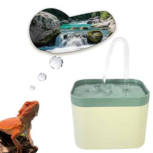 Tfwadmx Reptile Waterfall Reptile Water Fountain Lizard Drinking Fountain Chameleon Water Dripper, Bearded Dragon Cage Accessories for Lizard Gecko Snake (Green) - color: Green