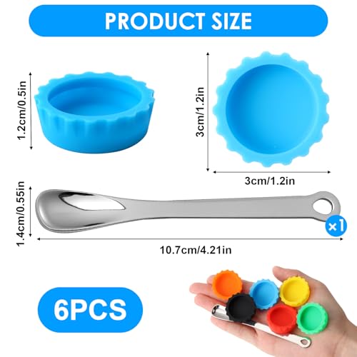 6 Pcs Crested Gecko Food and Water Bowl with 1 Spoon, Reptile Feeding Cups for Lizards, Isopods & Small Pets, Easy-Clean Silicone Set