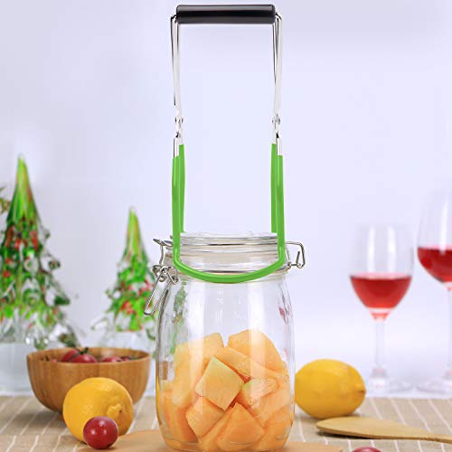 Canning Jar Lifter Tongs, Canning Supplies | Stainless Steel Jar Lifter with Grip Handle for Home Kitchen, Green - color: Green