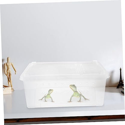 Hemoton 1pc Crested Gecko Tank Accessories Plastic Reptile Case Special Feeding Door for Reptile Supplies
