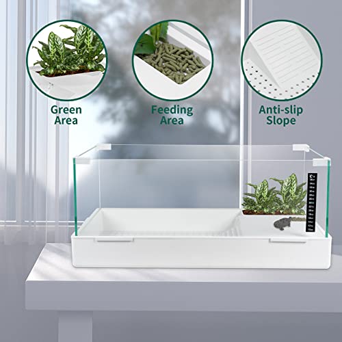 BETAZOOER Small GlassTurtle Tank Water Filter Reptile 15.7"×11.8"×10" - size: Small(Glass)
