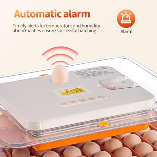 56 Egg Incubators for Hatching Eggs, Automatic Egg Turning and Humidity Temperature Control, Egg Candler, 360° Viewing Incubator for Hatching Chicken, Ducks, Goose, Quail