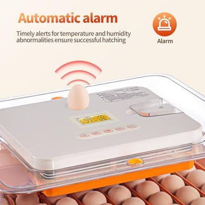 56 Egg Incubators for Hatching Eggs, Automatic Egg Turning and Humidity Temperature Control, Egg Candler, 360° Viewing Incubator for Hatching Chicken, Ducks, Goose, Quail