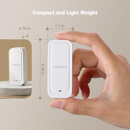 INKBIRD ITH-11-B Indoor Outdoor Thermometer Hygrometer Mini Bluetooth Refrigerator Thermometer IP65 Waterproof with APP Notification Alert 2 Years Free Data Storage Export