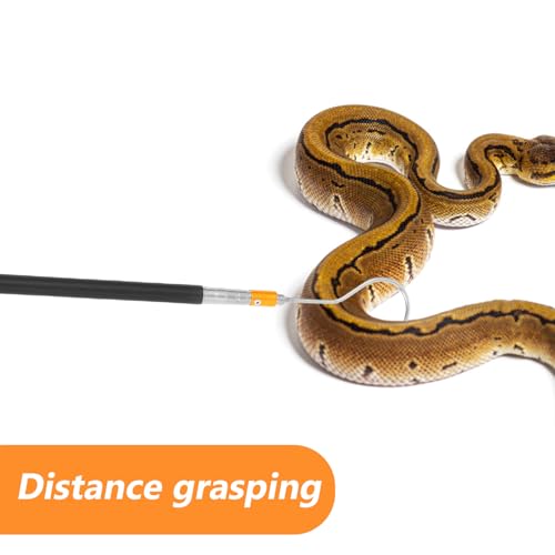 GALPADA 1.5m Professional Snake Catcher Pole Retractable Hook for Snake Handling Stroller Hook Reptile Accessories