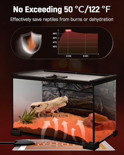 Pawfly 5 W Reptile Heat Pad 6 x 5.5 Inch Reptile Heating Pad Under Tank Terrarium Safe Fast Heating Mat Heat Mat for Turtles Frogs Snakes Lizards Geckos Hermit Crabs Spiders & Other Reptiles - size: 5W ( 6 x 5.5 Inch)