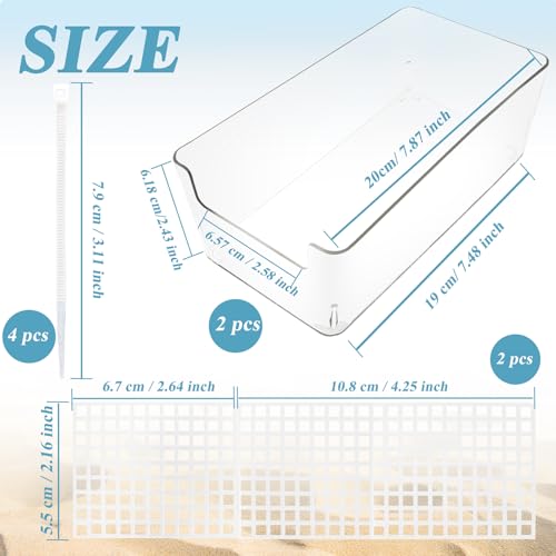 2 Pack Hermit Crab Water Tank, Hermit Crab Cage Accessories with Climbing Ramp Hermit Crab Aquarium Salt Water Pool for Small or Medium Hermit Crab Habitat Home – Transparent (Large) - size: Large
