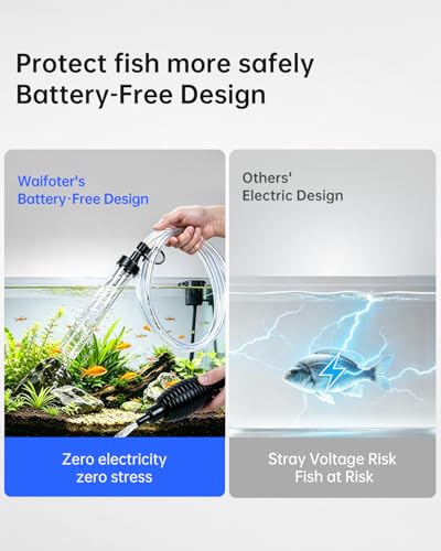 6ft Siphon Hose Fish Tank Cleaner, Aquarium Water Changer,Gravel Vacuum for Aquarium Sand & Gravel – Premium Designed for Superior Cleaning Performance, Safer Material, Battery-Free Design