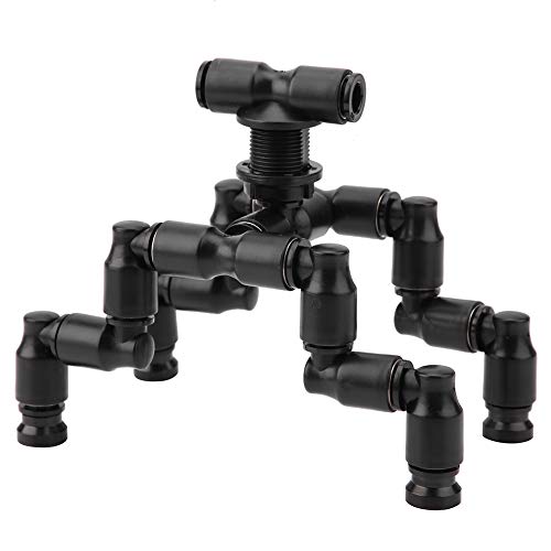Reptiles Terrarium Nozzle, Plastic Reptiles Fogger Mist Sprinkler Rainforest 360 Degree Adjustable Pet Cooling Nozzle Pet Cooling System for Rainforest, Black