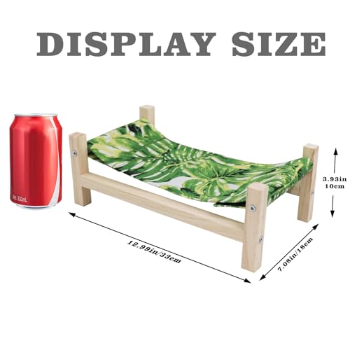 Bearded Dragon Bed, Wooden Reptile Sleeping Hammock, Bearded Dragon Tank Accessories, Habitat Accessories for Leopard Gecko Snake Lizard or Other Small Animal (Green 1, Large) - color: Green 1, size: Large