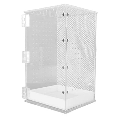 Acrylic Reptile Terrarium Tank Paludarium Habitat Tank with Magnetic Door Ventilation Holes for Tarantula Frog Leopard Gecko (L) - size: L