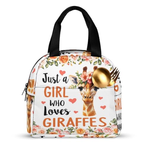 Giraffe Loves Lunch Bag for Women Men | Insulated Lunch Box Leakproof Food Meal Containers Reusable Foldable 6L Capacity Lunch Tote Bags for Work Picnic Travel - color: style-14
