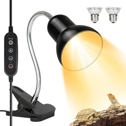 Reptile Heat Lamps, UVA/UVB Turtle Heat Lamp,Turtle Aquarium Light Bulbs, Heating Lamps with Cycle Timer, 360° Rotatable Heat Lamp for Lizard Turtle Snake Aquarium Aquatic Plants,2 Heat Bulbs 110V - color: Timed-99%uva+3%uvb Reptile Lamp+2bulb