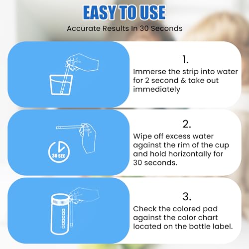 Water Hardness Test Strips 100Pcs Hard Water Test Kit Fast & Accurate Water Testing for Hardness Water Testing Kits for Drinking Water (Model DF009)