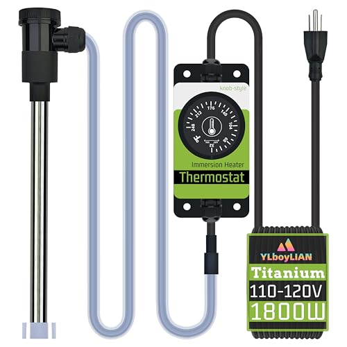 1800W Titanium Submersible Water Heater for Pool, Hot Tub, Pond, inground/Swimming/Above Ground Pool, baptismal & Bathtub – Portable Electric Immersion Heater with GFCI & Thermostat