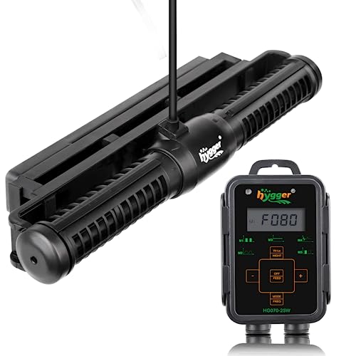 Hygger Aquarium Wave Maker - Adjustable Cross Flow Pump with LED Display Controller, Magnetic DC 24V Powerhead for Freshwater & Marine Reef Aquariums Up to 265 Gallon (25W) - style: 25W