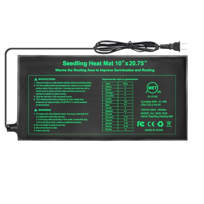 Bestio Seedling Heat Mat 10 x 20.75 in Waterproof Heat Mats for Seed Starting Seed Heating Mat for Seedling Germination,Hydroponic Plant - size: 10" x 20.75"- 1 Pack