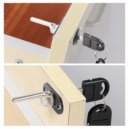 HOWDIA 2 Pcs - Drawer Lock Cabinet Locks with Keys, Zinc Alloy Desk Locks File Cabinet Lock for Wardrobe Furniture Locker Showcase with 2 Key 19mm (Black, Keyed Different) - size: 19mm - Keyed Different