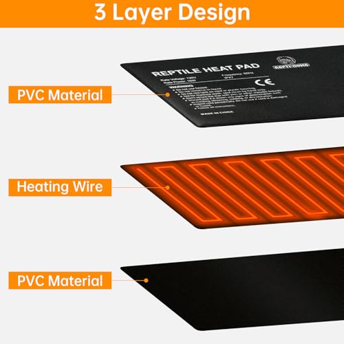 Reptile Heat Pad with Digital Thermostat, Under Tank Terrrarium Heat Mat 24W 8 * 18 Inch, Temperature Controller Heating Pad for Reptile, Turtles, Lizards, Snake, Hermit Crab, Frogs - size: Digital 24W