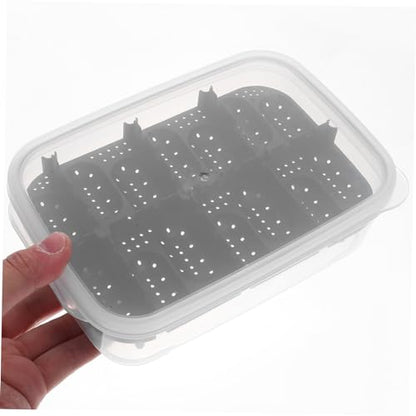 Compartment Reptile Breeding Box for Gecko Incubation Lightweight and Easy to Clean for Turtles Lizards and Snakes Design for Repeated Use - color: Black
