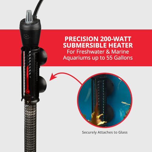 Marineland Precision Heater for Saltwater or Freshwater Aquariums - size: 200-watt
