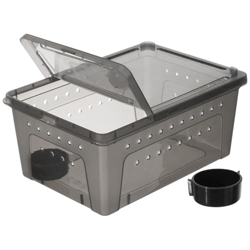 PartyKindom Plastic Reptile Carrier and Insect Container with Safe Construction and Versatile Habitat Design, Plastic Enclosure for Mealworm and Turtle, Breeding and Feeding Box for Reptiles