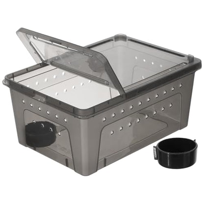 PartyKindom Plastic Reptile Carrier and Insect Container with Safe Construction and Versatile Habitat Design, Plastic Enclosure for Mealworm and Turtle, Breeding and Feeding Box for Reptiles