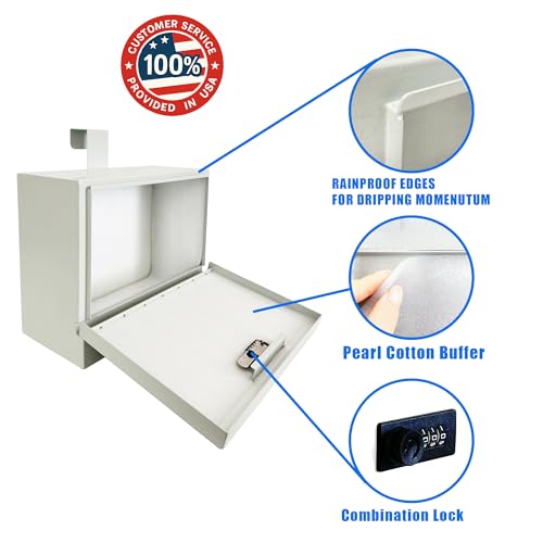 Over-the-Door Specimen Collection Box with Combination Lock | Steel Deposit Box for Urine Samples, Lab Specimens & Documents, Ideal for Clinics, Labs & Healthcare Facilities, Gray