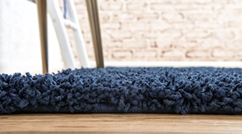 Unique Loom Solid Shag Collection Area Rug (2' 2" x 6' 5" Runner, Sapphire Blue/ Navy Blue) - color: Sapphire Blue/Navy Blue, size: 2'2" x 6'5" (Rectangular)