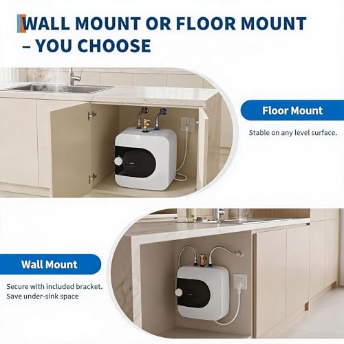 1.6 Gallon Mini Tank Water Heater | Compact, Under Sink, 120V, Instant Hot Water, Kitchen Bathroom RV