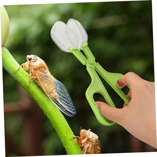 Kisangel Reptile Feeding Cleaning Clamp Multi Functional Scoop for Poop Lightweight Durable for Reptile Tanks and Enclosures Easy to Use Bright