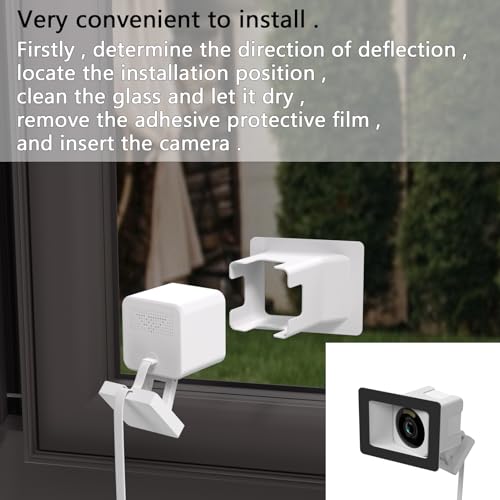 2 Pack Angled Window Mount for Wyze Cam V4 Cam V3 | 20 Degrees Tilt Angle Through Windows Glass Surfaces Use Cam v4 and v3 , No Reflection , No-Drill - color: white, size: Pack of 2