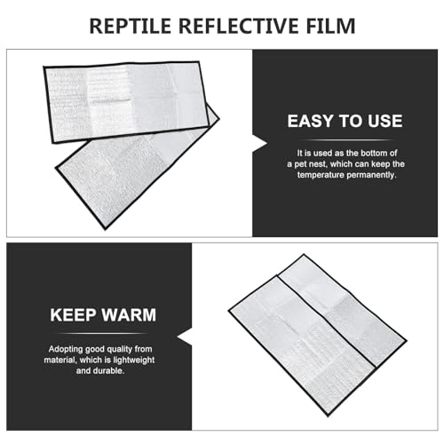 2pcs Reptile Heating Pad Insulation Mats with Reflective Film Lightweight Winter Heat Panels for Tortoise Snake Lizard Frog Pets