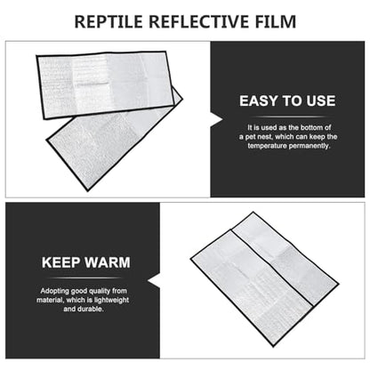 2pcs Reptile Heating Pad Insulation Mats with Reflective Film Lightweight Winter Heat Panels for Tortoise Snake Lizard Frog Pets