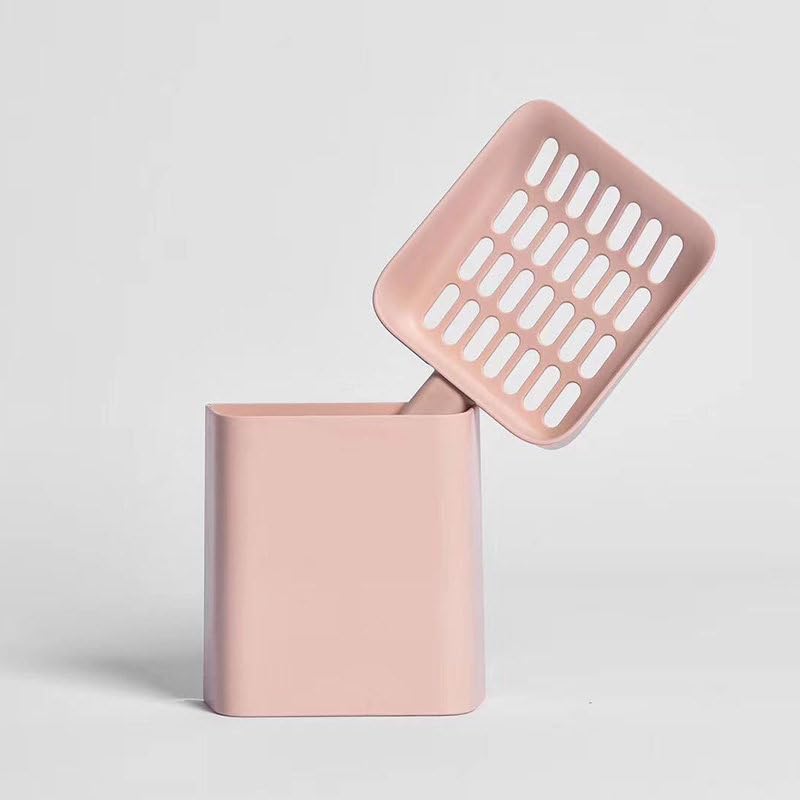 2 in 1 Cat Litter Scoop with Holder Stand Cat Stuff Cat Scooper for Litter Box Cat Accessories Cat Supplies Kitty Pink - color: L-Pink