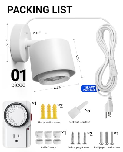 Barrina TR40A Track Grow Lights, 40W 4000K, White Cover with Timer, 1-Pack | 15°-60° Adjustable Beam Angle, Wall Mounted Plant Light, Full Spectrum, Ceiling LED Growing Lamp for Seed Starting, Vegetable - color: 4000K, size: 40W-White Cover