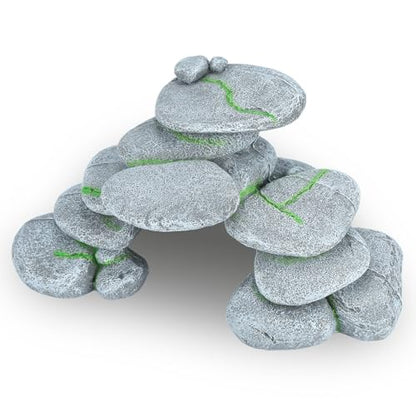 IBWell Resin Reptile Hides Pebble Shrimp Hides for Aquarium Tank Terrarium Reptile Rock Hide Fish Tank Caves and Hides Reptile Hideouts for Lizard Snake Gecko
