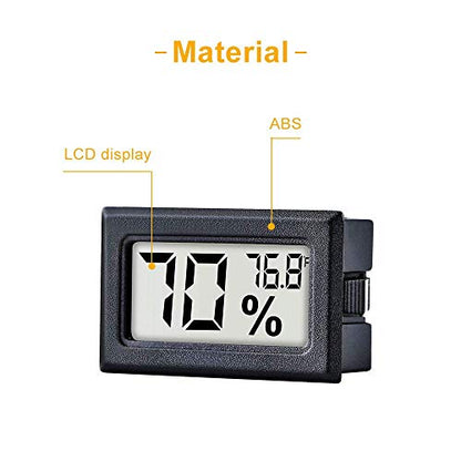 12 Pack Pgzsy Mini Small Digital Electronic Temperature Humidity Meters Gauge Indoor Thermometer Hygrometer LCD Display Fahrenheit (℉) for Humidors, Greenhouse, Garden